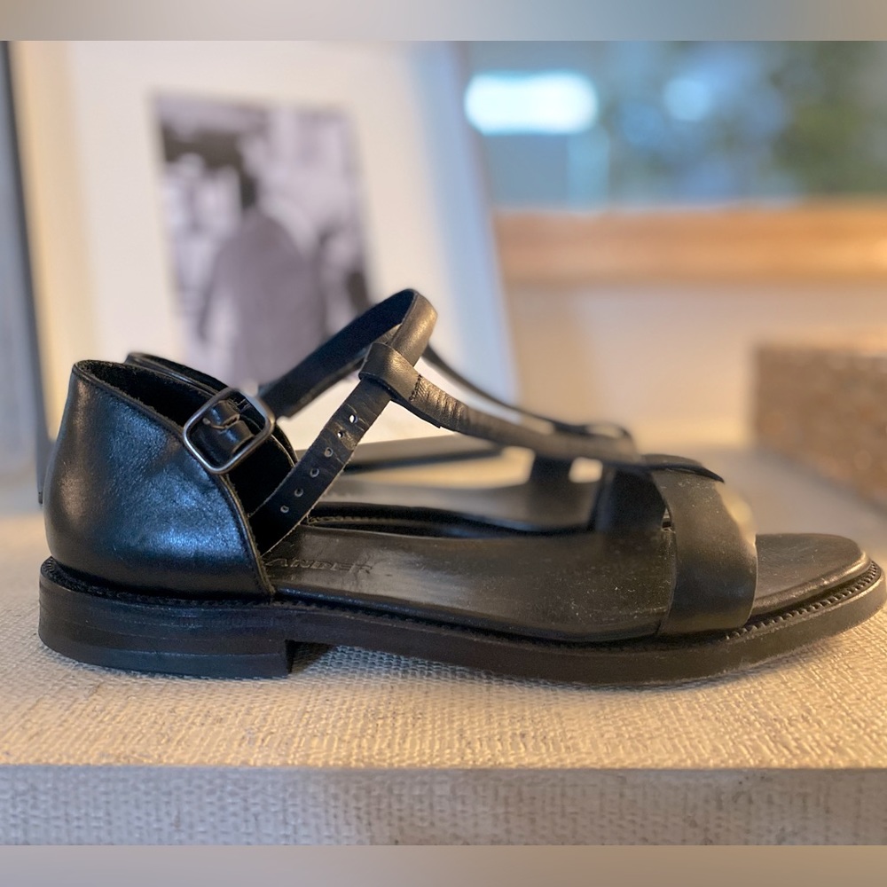 Jil Sander Black Leather Sandals - Size 36.5 (fit like a US 6)
